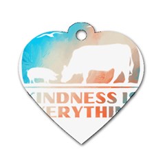 Vegan Animal Lover T- Shirt Kindness Is Everything Vegan Animal Lover T- Shirt Dog Tag Heart (one Side) by maxcute