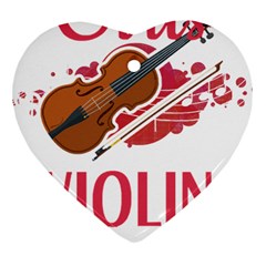Violin T- Shirt Cool Girls Play Violin T- Shirt Heart Ornament (two Sides) by maxcute