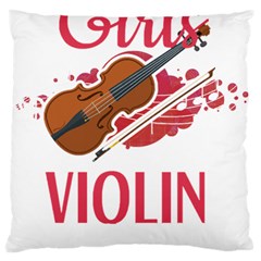 Violin T- Shirt Cool Girls Play Violin T- Shirt Large Premium Plush Fleece Cushion Case (two Sides) by maxcute