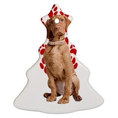 Vizsla Gifts T- Shirt Cool Vizsla Valentine Heart Paw Vizsla Dog Lover Valentine Costume T- Shirt Christmas Tree Ornament (two Sides) by maxcute
