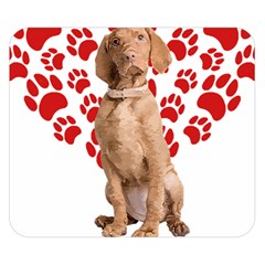 Vizsla Gifts T- Shirt Cool Vizsla Valentine Heart Paw Vizsla Dog Lover Valentine Costume T- Shirt Premium Plush Fleece Blanket (Small)
