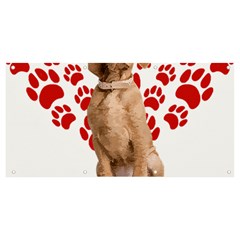 Vizsla Gifts T- Shirt Cool Vizsla Valentine Heart Paw Vizsla Dog Lover Valentine Costume T- Shirt Banner And Sign 8  X 4  by maxcute