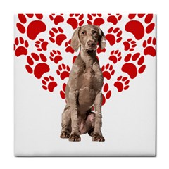 Weimaraner Gifts T- Shirt Cool Weimaraner Valentine Heart Paw Weimaraner Dog Lover Valentine Costume Tile Coaster