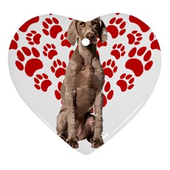Weimaraner Gifts T- Shirt Cool Weimaraner Valentine Heart Paw Weimaraner Dog Lover Valentine Costume Ornament (Heart)