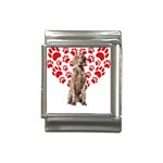 Weimaraner Gifts T- Shirt Cool Weimaraner Valentine Heart Paw Weimaraner Dog Lover Valentine Costume Italian Charm (13mm) Front