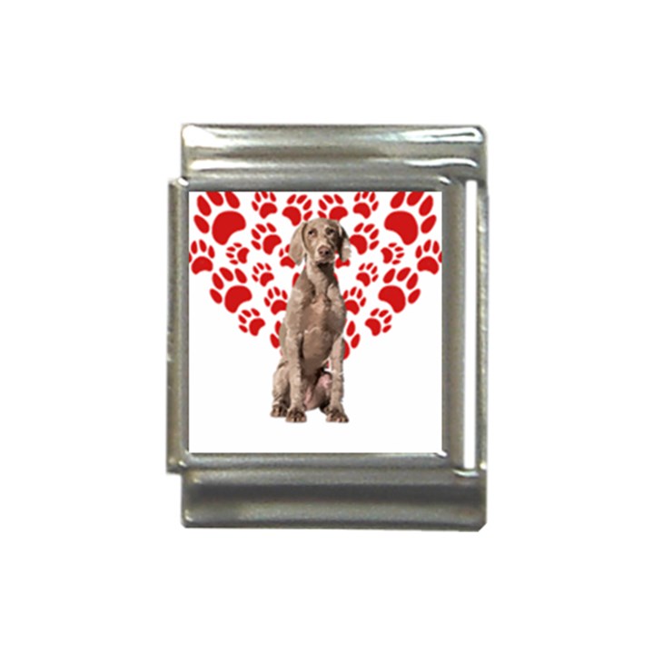 Weimaraner Gifts T- Shirt Cool Weimaraner Valentine Heart Paw Weimaraner Dog Lover Valentine Costume Italian Charm (13mm)