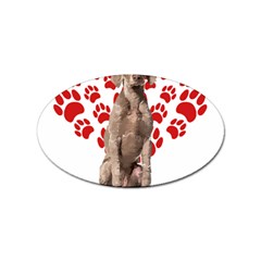 Weimaraner Gifts T- Shirt Cool Weimaraner Valentine Heart Paw Weimaraner Dog Lover Valentine Costume Sticker (Oval)