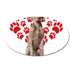 Weimaraner Gifts T- Shirt Cool Weimaraner Valentine Heart Paw Weimaraner Dog Lover Valentine Costume Oval Magnet