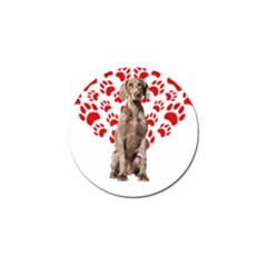 Weimaraner Gifts T- Shirt Cool Weimaraner Valentine Heart Paw Weimaraner Dog Lover Valentine Costume Golf Ball Marker