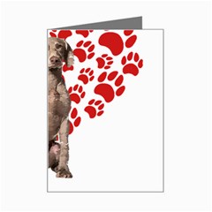 Weimaraner Gifts T- Shirt Cool Weimaraner Valentine Heart Paw Weimaraner Dog Lover Valentine Costume Mini Greeting Card