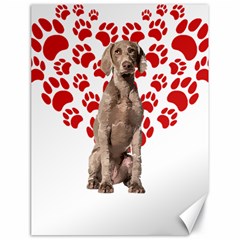 Weimaraner Gifts T- Shirt Cool Weimaraner Valentine Heart Paw Weimaraner Dog Lover Valentine Costume Canvas 18  x 24 