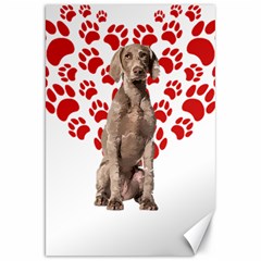 Weimaraner Gifts T- Shirt Cool Weimaraner Valentine Heart Paw Weimaraner Dog Lover Valentine Costume Canvas 20  x 30 