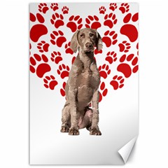 Weimaraner Gifts T- Shirt Cool Weimaraner Valentine Heart Paw Weimaraner Dog Lover Valentine Costume Canvas 24  x 36 