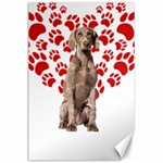 Weimaraner Gifts T- Shirt Cool Weimaraner Valentine Heart Paw Weimaraner Dog Lover Valentine Costume Canvas 24  x 36  23.35 x34.74  Canvas - 1