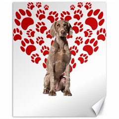 Weimaraner Gifts T- Shirt Cool Weimaraner Valentine Heart Paw Weimaraner Dog Lover Valentine Costume Canvas 11  x 14 