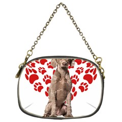 Weimaraner Gifts T- Shirt Cool Weimaraner Valentine Heart Paw Weimaraner Dog Lover Valentine Costume Chain Purse (Two Sides)