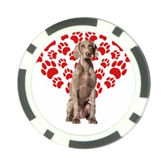 Weimaraner Gifts T- Shirt Cool Weimaraner Valentine Heart Paw Weimaraner Dog Lover Valentine Costume Poker Chip Card Guard (10 pack)