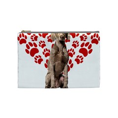 Weimaraner Gifts T- Shirt Cool Weimaraner Valentine Heart Paw Weimaraner Dog Lover Valentine Costume Cosmetic Bag (Medium)