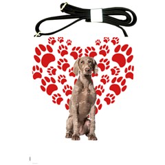Weimaraner Gifts T- Shirt Cool Weimaraner Valentine Heart Paw Weimaraner Dog Lover Valentine Costume Shoulder Sling Bag