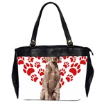 Weimaraner Gifts T- Shirt Cool Weimaraner Valentine Heart Paw Weimaraner Dog Lover Valentine Costume Oversize Office Handbag (2 Sides) Front