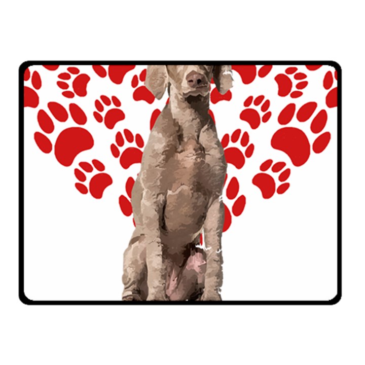 Weimaraner Gifts T- Shirt Cool Weimaraner Valentine Heart Paw Weimaraner Dog Lover Valentine Costume One Side Fleece Blanket (Small)