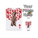 Weimaraner Gifts T- Shirt Cool Weimaraner Valentine Heart Paw Weimaraner Dog Lover Valentine Costume Playing Cards 54 Designs (Mini) Front - Heart2