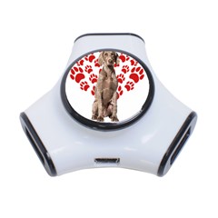 Weimaraner Gifts T- Shirt Cool Weimaraner Valentine Heart Paw Weimaraner Dog Lover Valentine Costume 3-port Usb Hub by maxcute