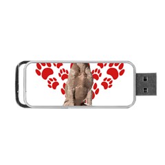 Weimaraner Gifts T- Shirt Cool Weimaraner Valentine Heart Paw Weimaraner Dog Lover Valentine Costume Portable USB Flash (One Side)