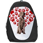 Weimaraner Gifts T- Shirt Cool Weimaraner Valentine Heart Paw Weimaraner Dog Lover Valentine Costume Backpack Bag Front
