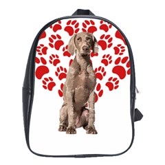 Weimaraner Gifts T- Shirt Cool Weimaraner Valentine Heart Paw Weimaraner Dog Lover Valentine Costume School Bag (XL)