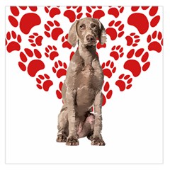 Weimaraner Gifts T- Shirt Cool Weimaraner Valentine Heart Paw Weimaraner Dog Lover Valentine Costume Square Satin Scarf (36  x 36 )