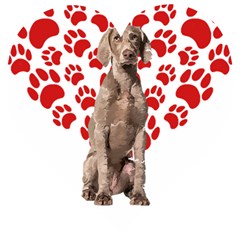 Weimaraner Gifts T- Shirt Cool Weimaraner Valentine Heart Paw Weimaraner Dog Lover Valentine Costume Wooden Puzzle Heart