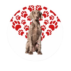 Weimaraner Gifts T- Shirt Cool Weimaraner Valentine Heart Paw Weimaraner Dog Lover Valentine Costume Mini Round Pill Box (Pack of 5)