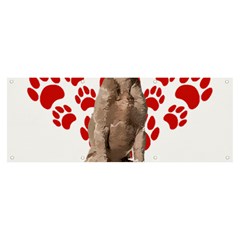 Weimaraner Gifts T- Shirt Cool Weimaraner Valentine Heart Paw Weimaraner Dog Lover Valentine Costume Banner and Sign 8  x 3 