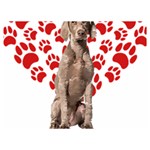 Weimaraner Gifts T- Shirt Cool Weimaraner Valentine Heart Paw Weimaraner Dog Lover Valentine Costume Premium Plush Fleece Blanket (Extra Small) 40 x30  Blanket Front