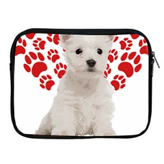 West Highland White Terrier Gift T- Shirt Cute West Highland White Terrier Valentine Heart Paw West Apple Ipad 2/3/4 Zipper Cases by maxcute