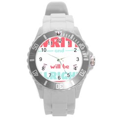 Writer Gift T- Shirt Just Write And Everything Will Be Alright T- Shirt Round Plastic Sport Watch (l) by maxcute