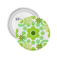 Flowers Pearls And Donuts Green Spearmint Green White 2 25  Buttons