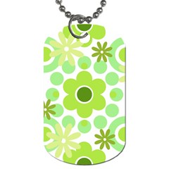 Flowers Pearls And Donuts Green Spearmint Green White Dog Tag (two Sides)