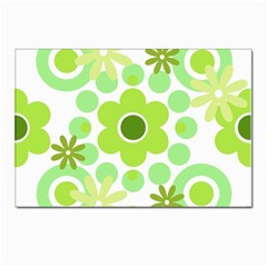 Flowers Pearls And Donuts Green Spearmint Green White Postcard 4 x 6  (pkg Of 10) by Mazipoodles