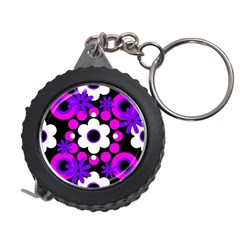 Flowers Pearls And Donuts Purple Hot Pink White Black  Measuring Tape