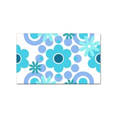 Flowers Pearls And Donuts Pastel Teal Periwinkle Teal White  Sticker (Rectangular)