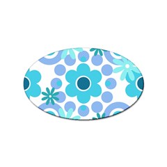 Flowers Pearls And Donuts Pastel Teal Periwinkle Teal White  Sticker Oval (10 pack)