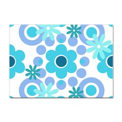 Flowers Pearls And Donuts Pastel Teal Periwinkle Teal White  Sticker A4 (10 pack)