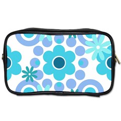 Flowers Pearls And Donuts Pastel Teal Periwinkle Teal White  Toiletries Bag (Two Sides)