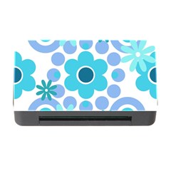 Flowers Pearls And Donuts Pastel Teal Periwinkle Teal White  Memory Card Reader with CF