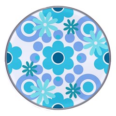Flowers Pearls And Donuts Pastel Teal Periwinkle Teal White  Wireless Charger