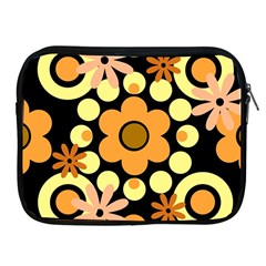 Flowers Pearls And Donuts Peach Yellow Orange Black Apple Ipad 2/3/4 Zipper Cases by Mazipoodles