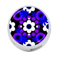 Flowers Pearls And Donuts Blue Purple White Black  4-port Usb Hub (one Side) by Mazipoodles