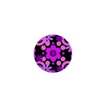 Flowers Pearl And Donuts Lilac Blush Pink Magenta Black  1  Mini Buttons Front